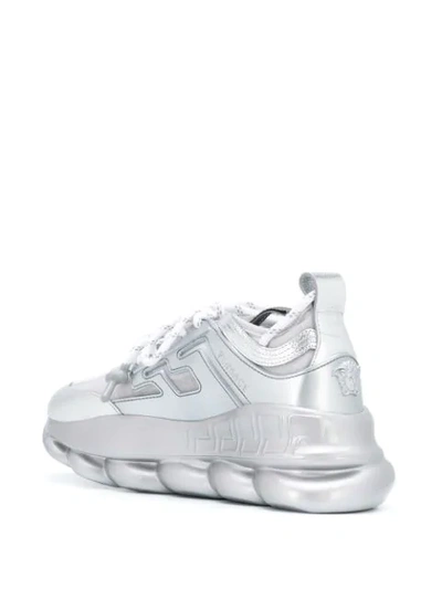 Shop Versace Chain Reaction Low-top Sneakers In Silver