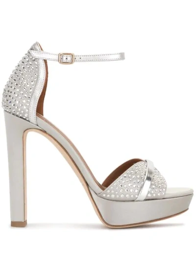 Shop Malone Souliers Miranda Crystal Sandals In Silver