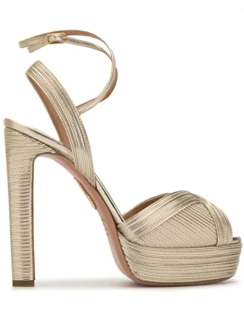 metallic platform sandals