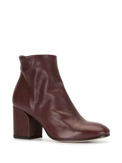 Shop Officine Creative Block Heel Ankle Boots In Red