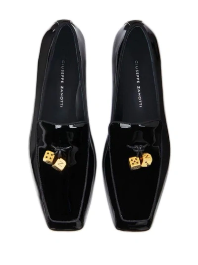 Shop Giuseppe Zanotti Pigalle Dice-appliqué Loafers In Black