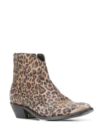 Shop Golden Goose Young Leopard-print Ankle Boots In Brown