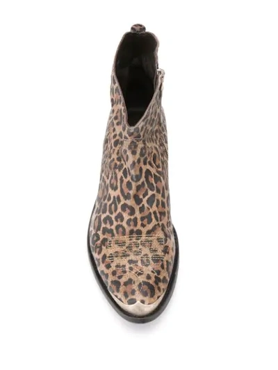 Shop Golden Goose Young Leopard-print Ankle Boots In Brown
