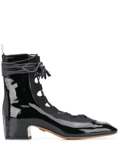 Shop Thom Browne Ghillie Block-heel Boots In Black