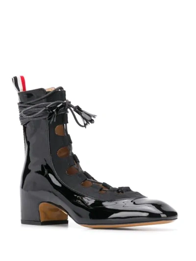 Shop Thom Browne Ghillie Block-heel Boots In Black