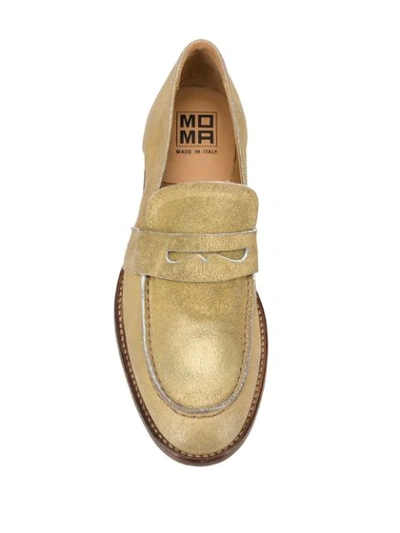 Shop Moma Nottingham 20mm Loafers In Gold