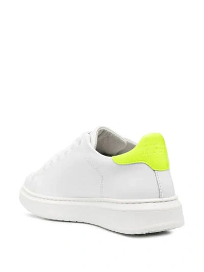 Shop Msgm Grafitti Logo Lace-up Sneakers In White