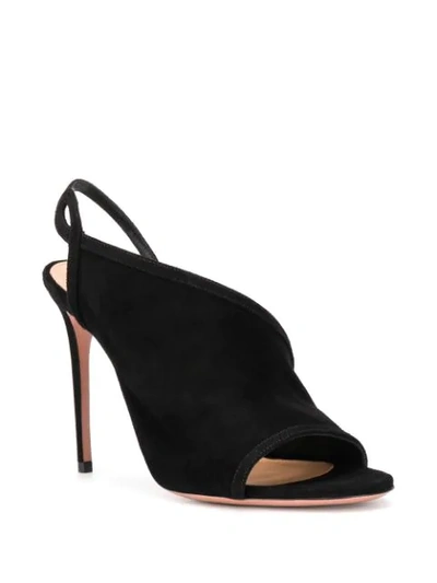 Shop Aquazzura Very Serpentine Asymmetric Sandals In Black