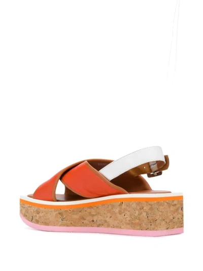 Shop Robert Clergerie Urcy Flatform Cork Sandals In Orange