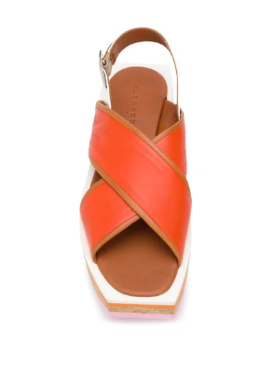 Shop Robert Clergerie Urcy Flatform Cork Sandals In Orange