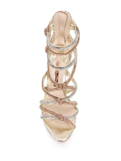 Shop Sophia Webster Champagne Glitter Sandals In Neutrals