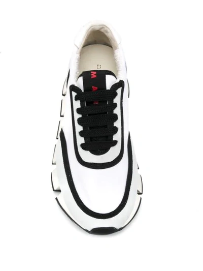 Shop Marni Big Cut Round Platform Sneakers In White