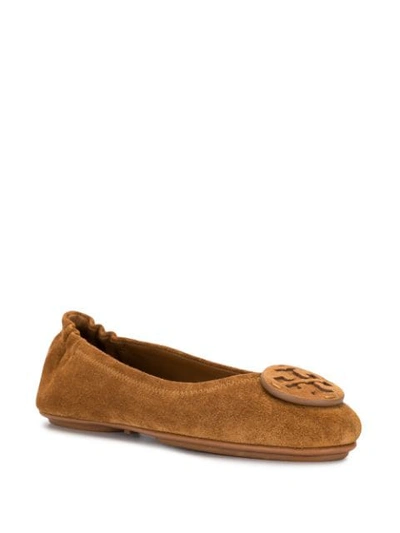 Shop Tory Burch Foldable Minnie Ballerina Shoes In Brown