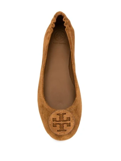 Shop Tory Burch Foldable Minnie Ballerina Shoes In Brown