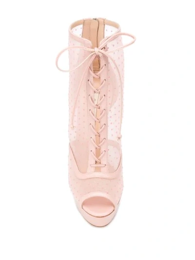Shop Casadei Folies Bergère Boots In Pink