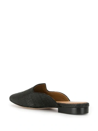 Shop Le Monde Beryl Textured Low-heel Mules In Black
