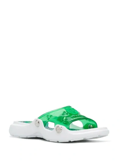 Shop Versace Medusa Slides In Green