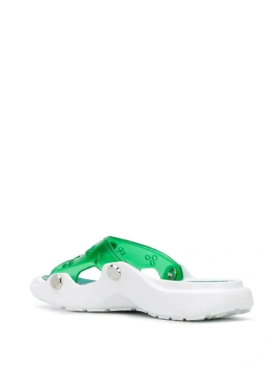 Shop Versace Medusa Slides In Green