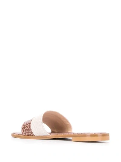 Shop Avec Modération Crocodile Embossed Sandals In Neutrals