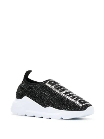 Shop Philipp Plein Crystal Low Top Sneakers In Black