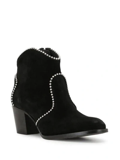 Shop Zadig & Voltaire Stud-embellished Western Ankle Boots In Black