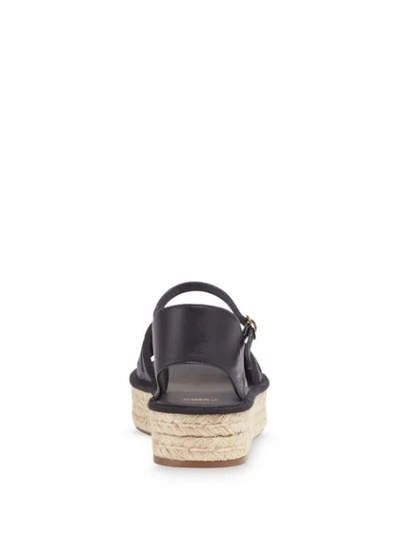 Shop Fendi Embossed Ff Motif Platform Sandals In Black