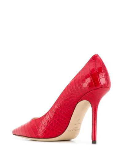 Shop Jimmy Choo Love 100mm Pumps In Red