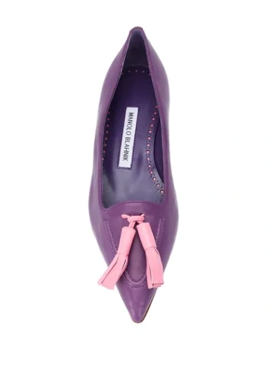 Shop Manolo Blahnik Nabu Ballerina Shoes In Purple