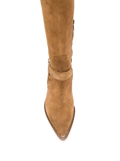 Shop Via Roma 15 Knee-length Block Heel Boots In Brown