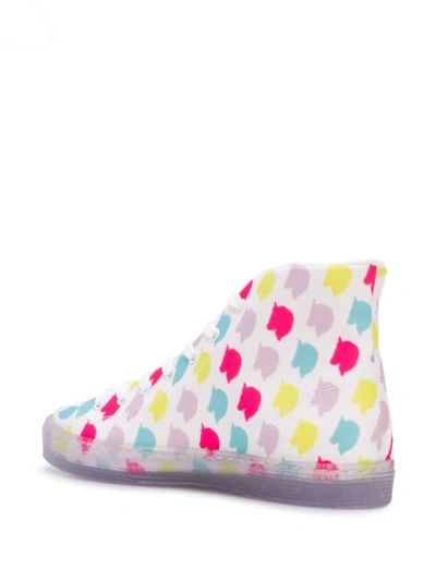 Ireneisgood 10mm Unicorn Print Cotton Hi Top Sneaker In White