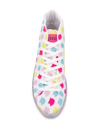Ireneisgood 10mm Unicorn Print Cotton Hi Top Sneaker In White