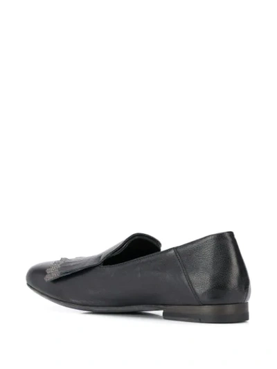 Shop Officine Creative Lila Glitter-fringed Loafers In Black