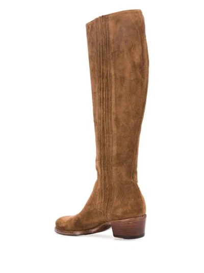 Shop Alberto Fasciani Yara Textured Knee-length Boots In Brown