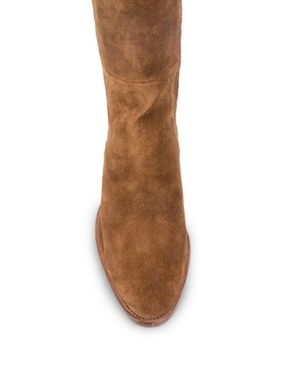 Shop Alberto Fasciani Yara Textured Knee-length Boots In Brown