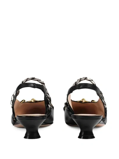 Shop Gucci Horsebit-detail Slingback Pumps In Black