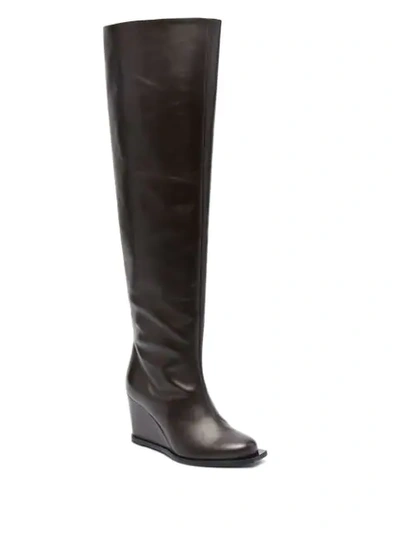 Shop Dorothee Schumacher Knee-length Wedge Boots In Brown