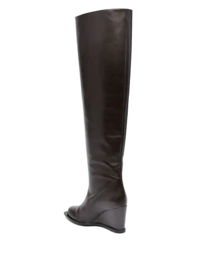 Shop Dorothee Schumacher Knee-length Wedge Boots In Brown