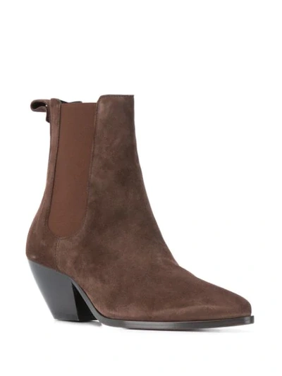 Shop Sandro Suede Chelsea Ankle Boots In Brown