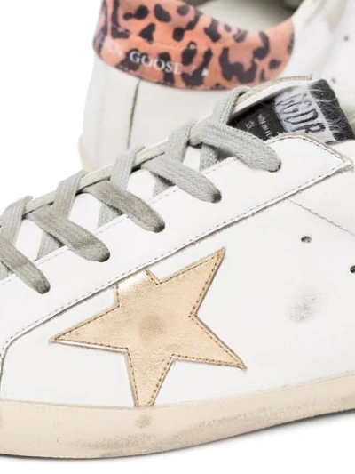 Shop Golden Goose Superstar Leopard Panel Sneakers In White