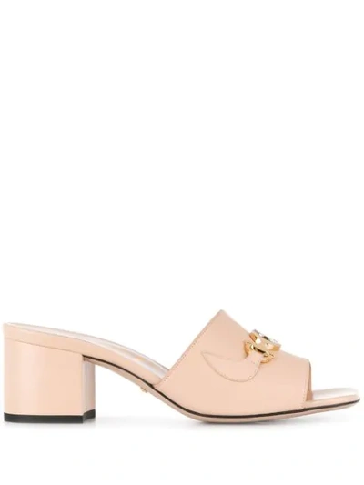 Shop Gucci Slip-on Horsebit Detail Mules In Pink
