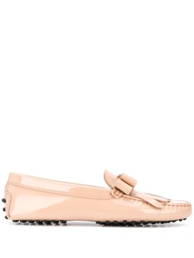 Shop Tod's Gommino Fringe Loafers In Pink