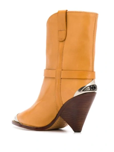 Shop Isabel Marant Lamsy Ankle Boots In Neutrals