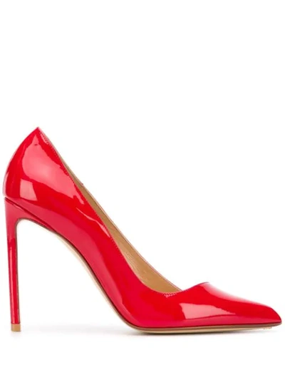 Shop Francesco Russo Pointed Toe Patent Leather Pumps In Red