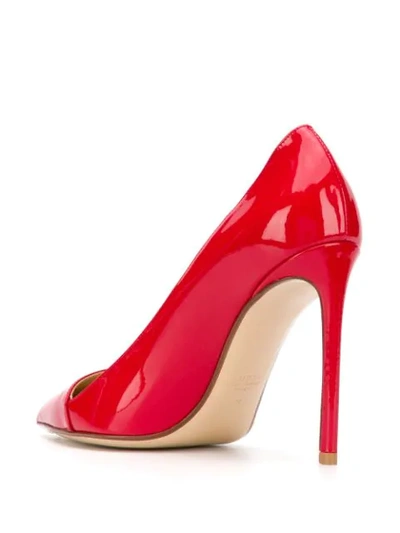 Shop Francesco Russo Pointed Toe Patent Leather Pumps In Red
