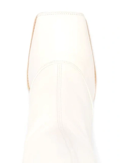 Shop Jacquemus Open Square Toe Boots In White