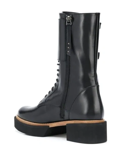 Paloma Barceló Paloma Barcelò Combat Boot In Black Nappa With Buckles In Black