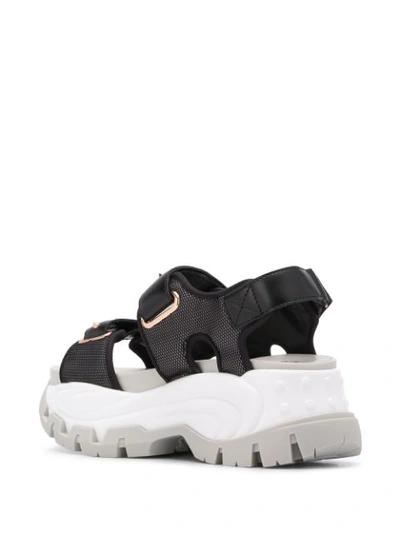 Shop Liu •jo Studded Platform Sole Sandals In Black