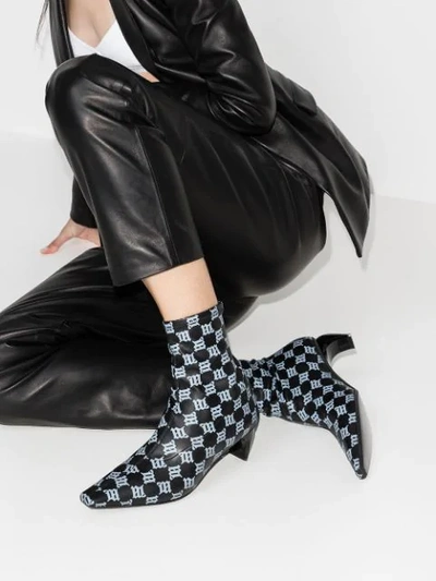 Shop Misbhv Square Slicer 45mm Monogram Ankle Boots In Black