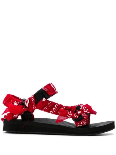 Shop Arizona Love Scarf-tied Flat Sandals In Red