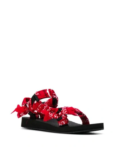 Shop Arizona Love Scarf-tied Flat Sandals In Red